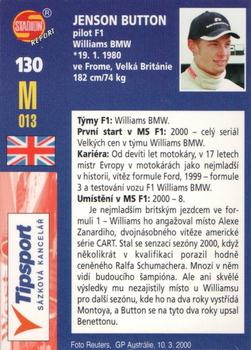 2001 Stadion World Stars #130 Jenson Button Back