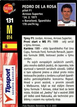 2001 Stadion World Stars #131 Pedro de la Rosa Back