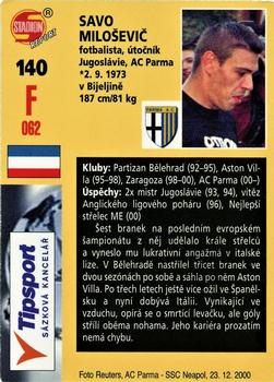 2001 Stadion World Stars #140 Savo Milosevic Back