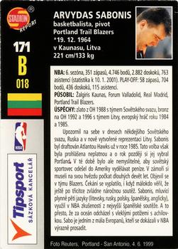 2001 Stadion World Stars #171 Arvydas Sabonic Back