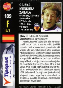 2001 Stadion World Stars #189 Gaizka Mendieta Zabala Back