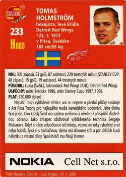 2001 Stadion World Stars #233 Tomas Holmström Back