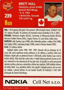 2001 Stadion World Stars #239 Brett Hull Back