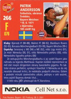 2001 Stadion World Stars #266 Patrik Andersson Back