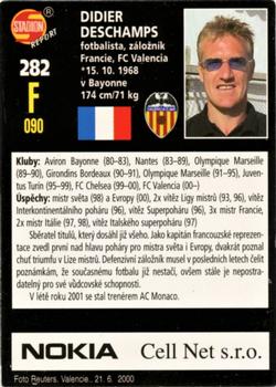 2001 Stadion World Stars #282 Didier Deschamps Back