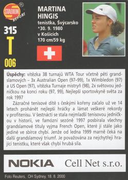 2001 Stadion World Stars #315 Martina Hingis Back