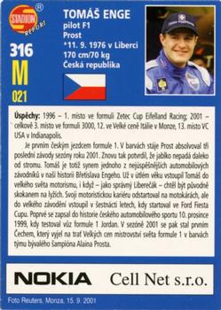 2001 Stadion World Stars #316 Tomáš Enge Back