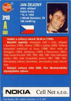2001 Stadion World Stars #318 Jan Železný Back