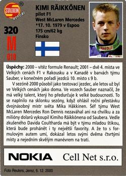 2001 Stadion World Stars #320 Kimi Räikkönen Back