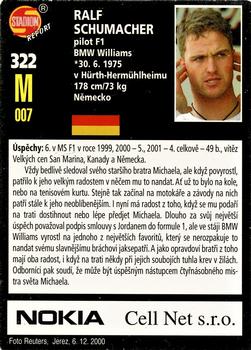 2001 Stadion World Stars #322 Ralf Schumacher Back