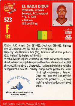 2002 Stadion World Stars #523 El Hadji Diouf Back