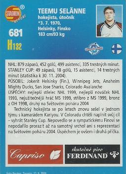 2005 Stadion World Stars #681 Teemu Selänne Back