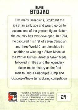 2011 In The Game Canadiana - Sapphire #24 Elvis Stojko Back