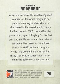 2011 In The Game Canadiana - Ruby #70 Pamela Anderson Back