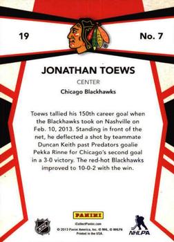 2013 Panini National Sports Collectors Convention - Team Colors #7 Jonathan Toews Back