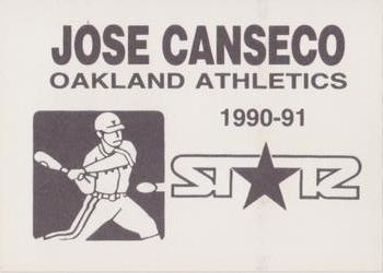 1990-91 St☆r (unlicensed) #NNO Jose Canseco Back