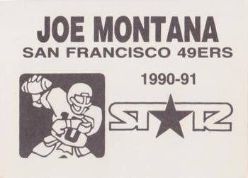 1990-91 St☆r (unlicensed) #NNO Joe Montana Back