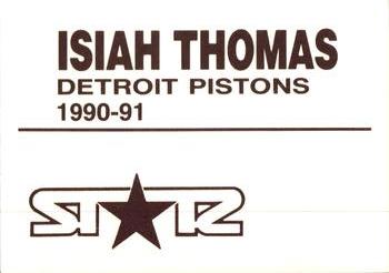 1990-91 St☆r (unlicensed) #NNO Isiah Thomas Back