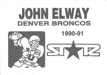 1990-91 St☆r (unlicensed) #NNO John Elway Back