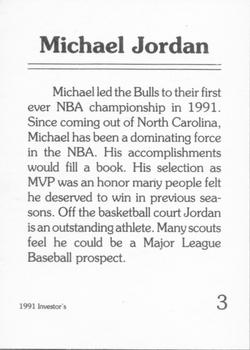 1992 Investor's Journal - Colors Foil #3 Michael Jordan Back