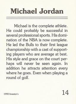 1992 Investor's Journal - Colors Foil #14 Michael Jordan Back