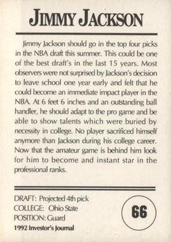 1992 Investor's Journal - Colors Foil #66 Jim Jackson Back