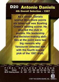 1997 Score Board Players Club - #1 Draft Picks #D20 Antonio Daniels Back