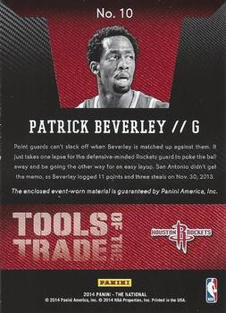 2014 Panini The National Convention - Tools of the Trade Shoe #10 Patrick Beverley Back