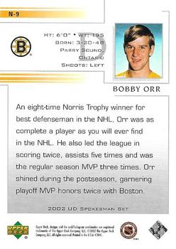 2002 Upper Deck National Convention #N-9 Bobby Orr Back