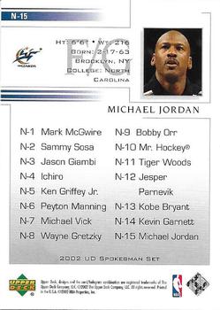 2002 Upper Deck National Convention #N-15 Michael Jordan Back