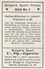 1932 Bulgaria Sport Photos #1 Lisa Gelius / Detta Lorenz [Gelius-München u. Lorenz-Frankfurt a.M.] Back
