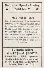1932 Bulgaria Sport Photos #7 Lina Radke-Batschauer [Frau Radke führt] Back