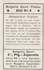1932 Bulgaria Sport Photos #8 Germany / England [Deutschland/England] Back