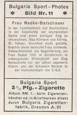 1932 Bulgaria Sport Photos #11 Lina Radke-Batschauer [Frau Radke-Batschauer] Back