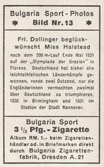1932 Bulgaria Sport Photos #13 Marie Dollinger / Nellie Halstead [Frl. Dollinger beglückwünscht Miss Halstead] Back