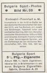 1932 Bulgaria Sport Photos #39 Ernst Geerling / Max Mährlein / Willi Welscher / Eugen Eldracher [Eintracht Frankfurt a.M.] Back