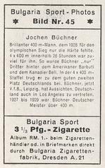 1932 Bulgaria Sport Photos #45 Jochen Büchner Back
