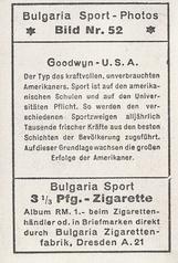 1932 Bulgaria Sport Photos #52 Goodwyn Back