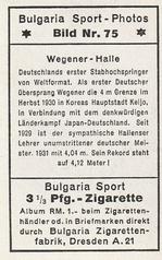 1932 Bulgaria Sport Photos #75 Gustav Wegener [Wegener - Halle] Back