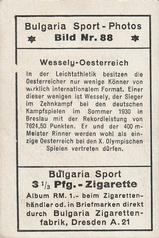 1932 Bulgaria Sport Photos #88 Ludwig Vesely [Wessely - Oesterreich] Back