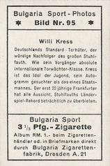 1932 Bulgaria Sport Photos #95 Willibald Kress Back