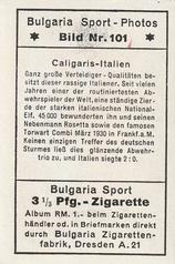 1932 Bulgaria Sport Photos #101 Umberto Caligaris Back