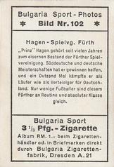 1932 Bulgaria Sport Photos #102 Hans Hagen Back