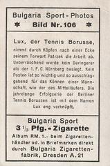 1932 Bulgaria Sport Photos #106 Hermann Lux Back
