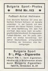 1932 Bulgaria Sport Photos #113 Richard Hofmann Back