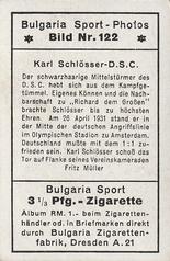 1932 Bulgaria Sport Photos #122 Karl Schlosser Back