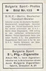 1932 Bulgaria Sport Photos #133 Carl Schelenz - German Men's Finals (1928) [D.H.C. - Berlin, Deutscher Handball-Meister] Back