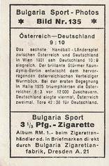 1932 Bulgaria Sport Photos #135 Austria vs. Germany 9:10 [Österreich-Deutschland 9:10] Back