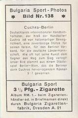 1932 Bulgaria Sport Photos #138 Eitel Cuchra [Cuchra-Berlin] Back