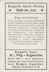 1932 Bulgaria Sport Photos #145 Fritz Grau / Albert Brehme [Grau und Brehme] Back